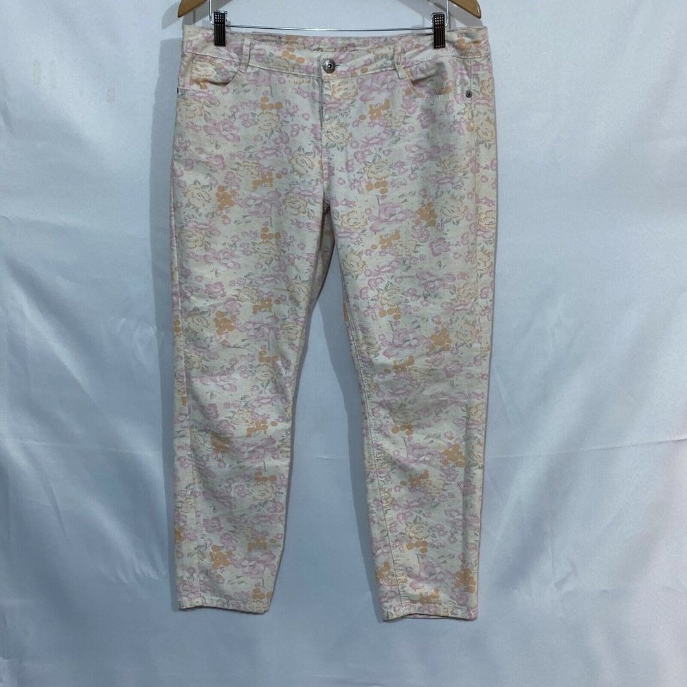 Red Camel Premium Denim Womens Fun Floral Stretch Low Rise Skinny Jeans Size 15